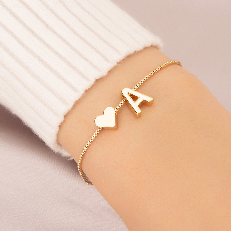 Adjustable Initial Letter Bracelet
