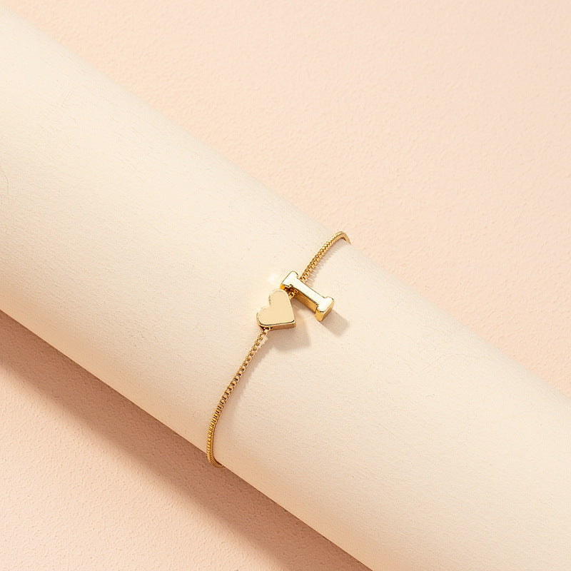 Adjustable Initial Letter Bracelet