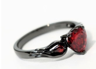 Red Ruby Heart Ring