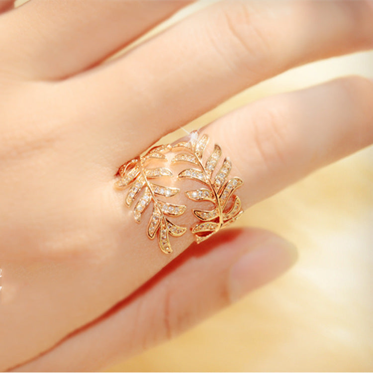 Adjustable Leaf Design Ring
