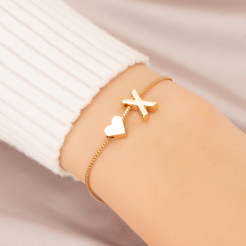 Adjustable Initial Letter Bracelet