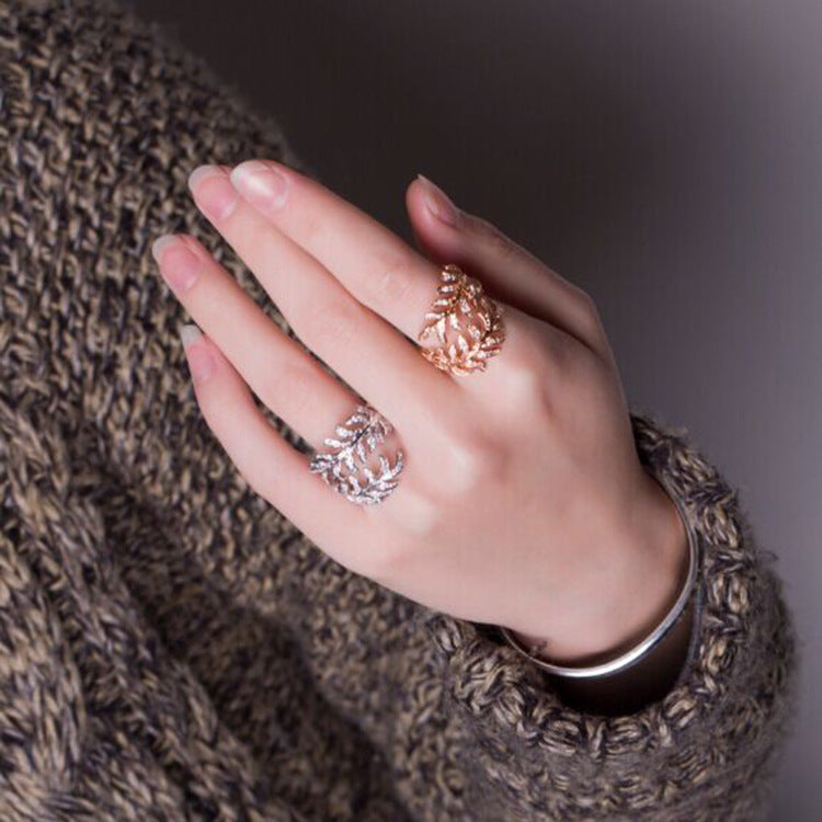 Adjustable Leaf Design Ring