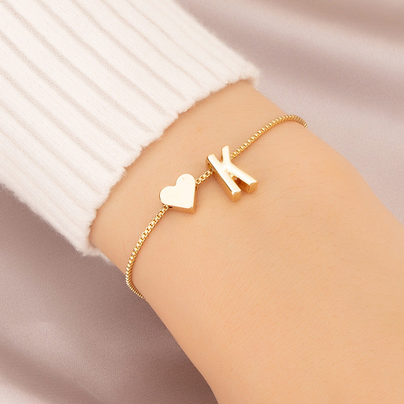 Adjustable Initial Letter Bracelet