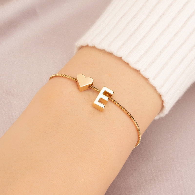Adjustable Initial Letter Bracelet