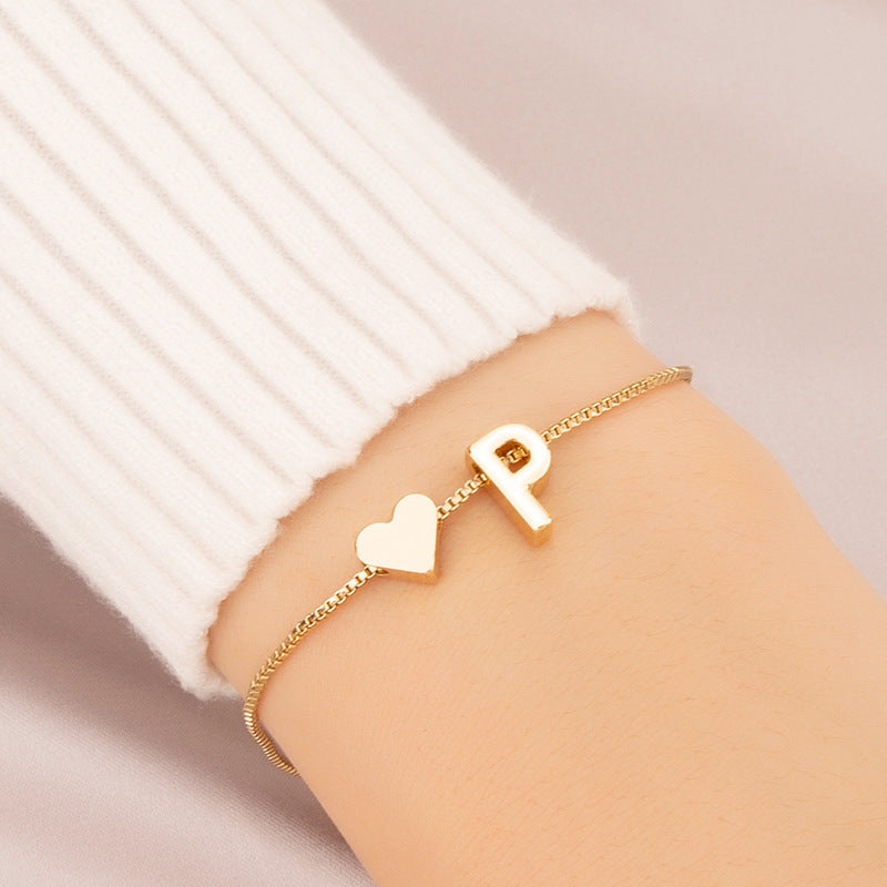 Adjustable Initial Letter Bracelet