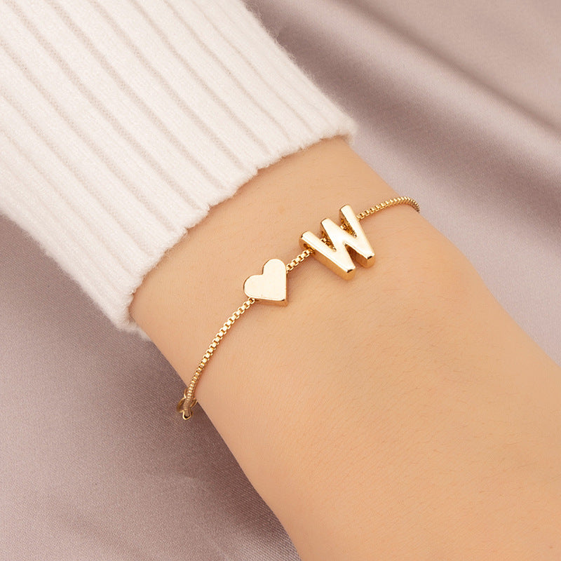 Adjustable Initial Letter Bracelet