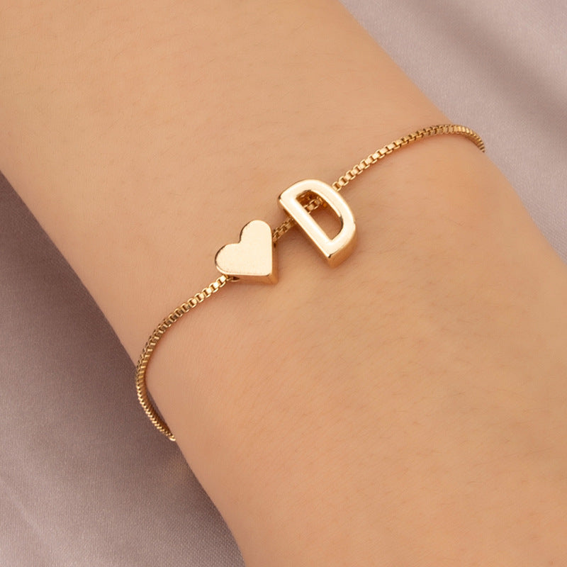 Adjustable Initial Letter Bracelet