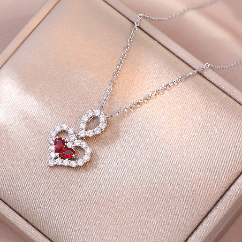 Crystal Heart Pendant Necklace