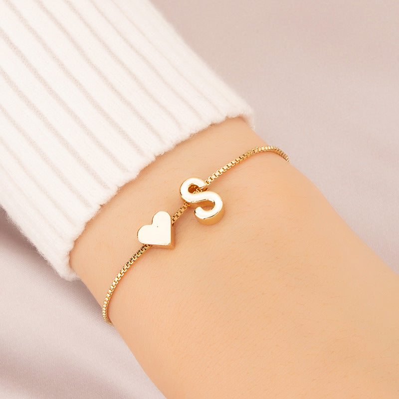 Adjustable Initial Letter Bracelet