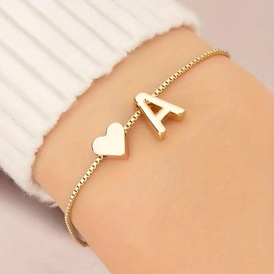 Adjustable Initial Letter Bracelet