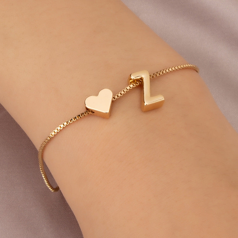 Adjustable Initial Letter Bracelet