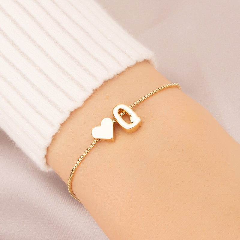 Adjustable Initial Letter Bracelet