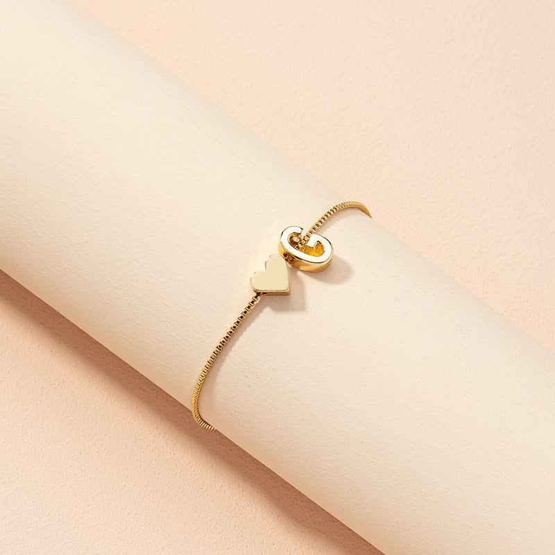 Adjustable Initial Letter Bracelet