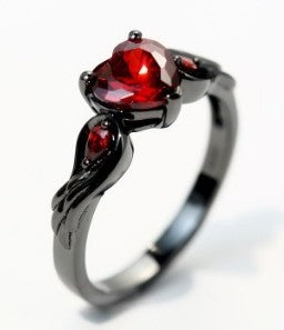 Red Ruby Heart Ring