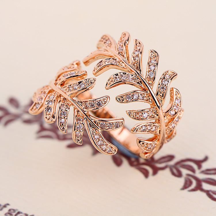 Adjustable Leaf Design Ring