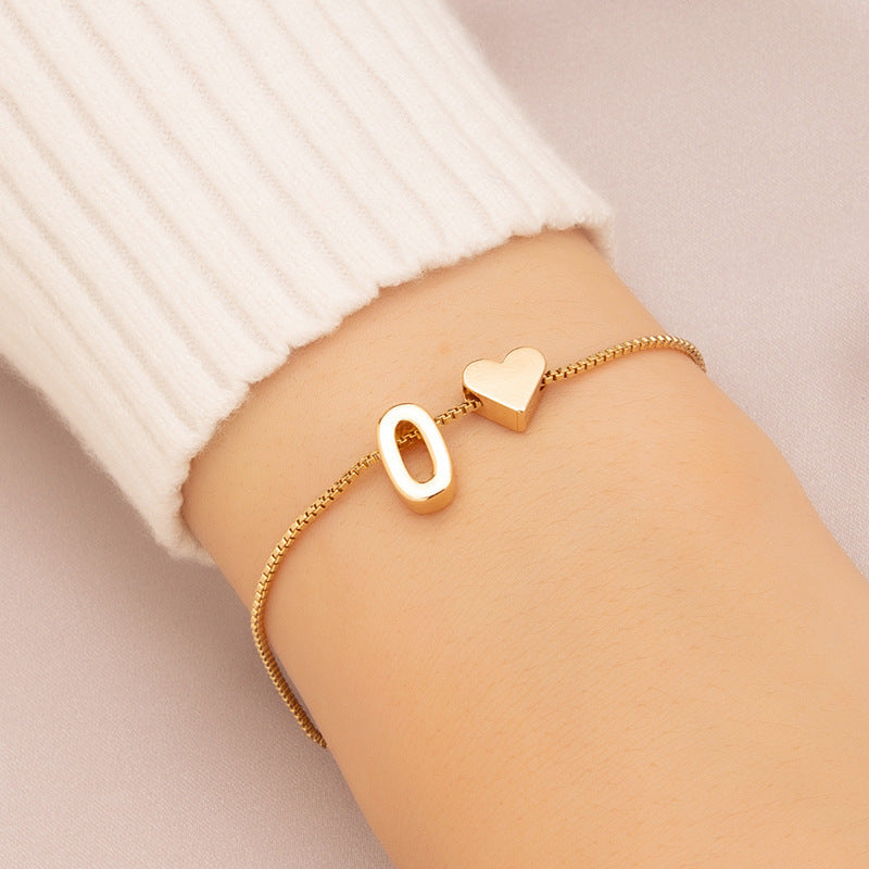 Adjustable Initial Letter Bracelet