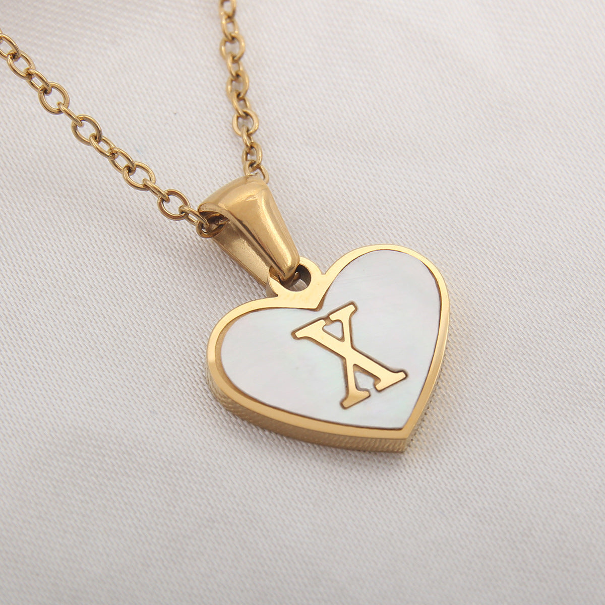 Heart Shaped Initial Necklace