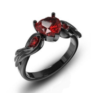 Red Ruby Heart Ring