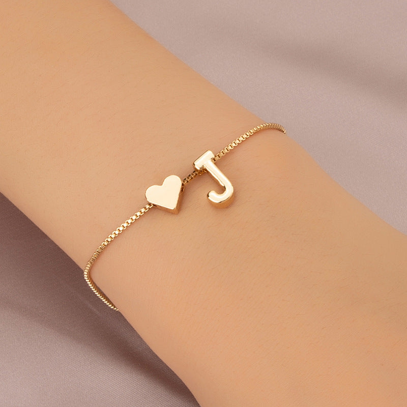 Adjustable Initial Letter Bracelet