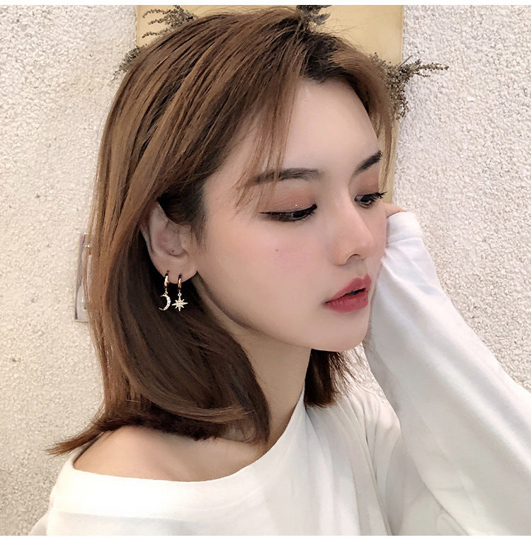 Star and Moon Earrings