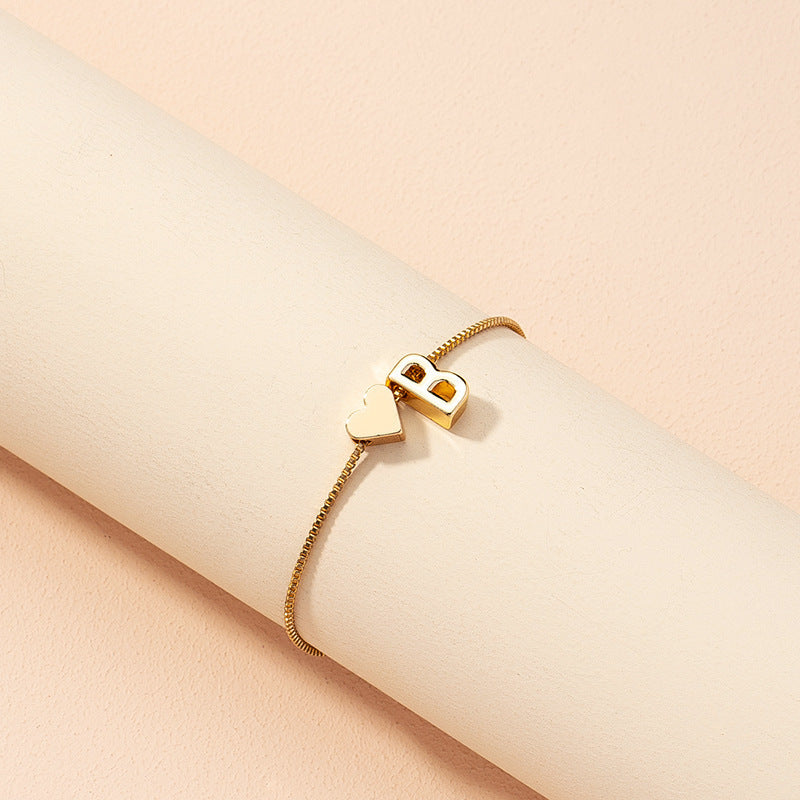 Adjustable Initial Letter Bracelet