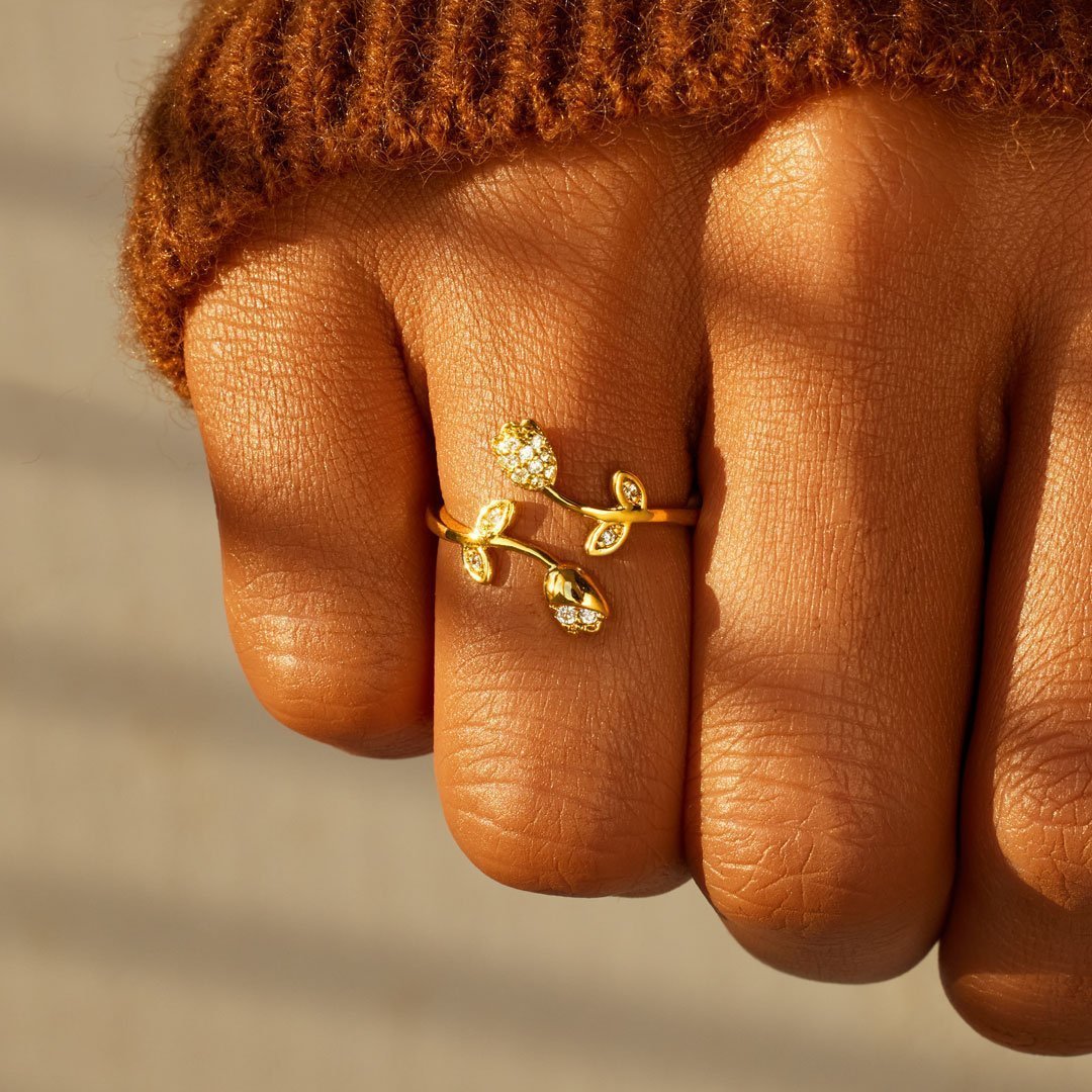 Gold Plated Flower Ring