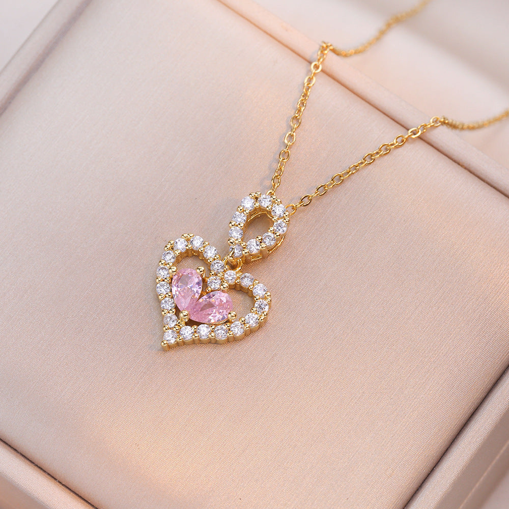 Crystal Heart Pendant Necklace