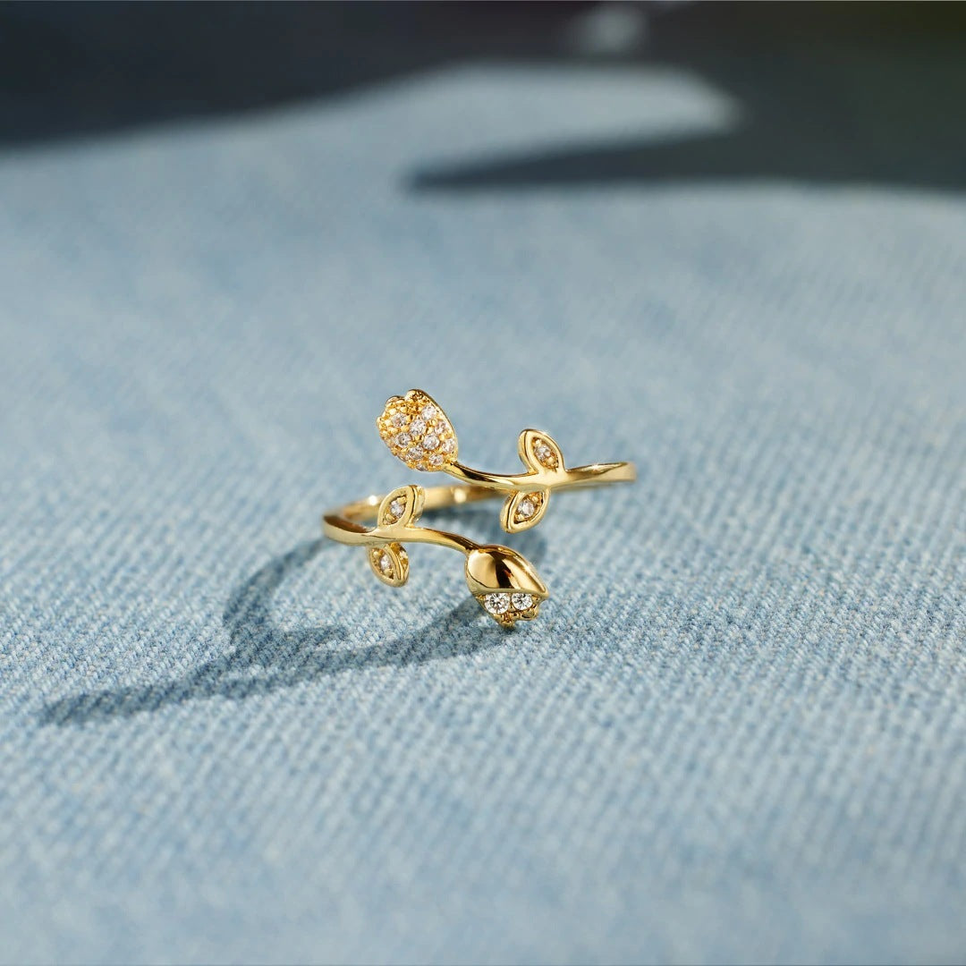 Gold Plated Flower Ring