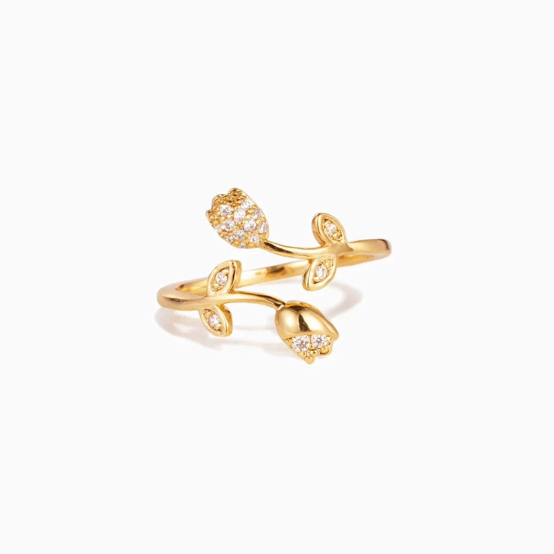 Gold Plated Flower Ring
