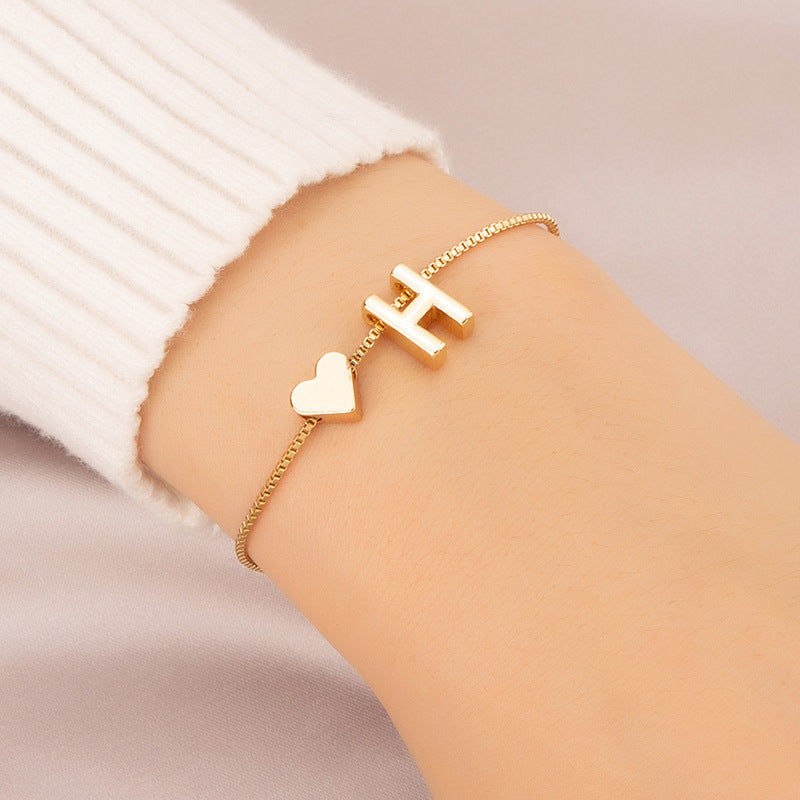 Adjustable Initial Letter Bracelet
