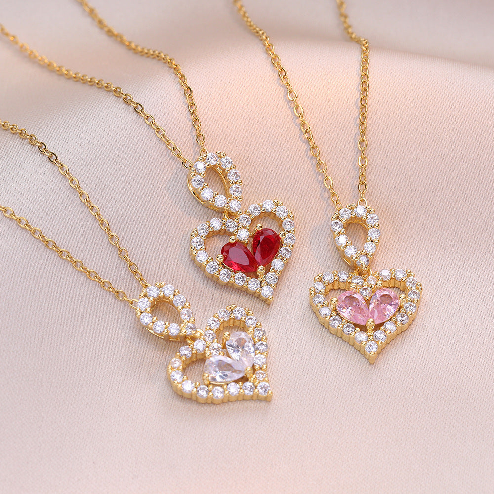 Crystal Heart Pendant Necklace