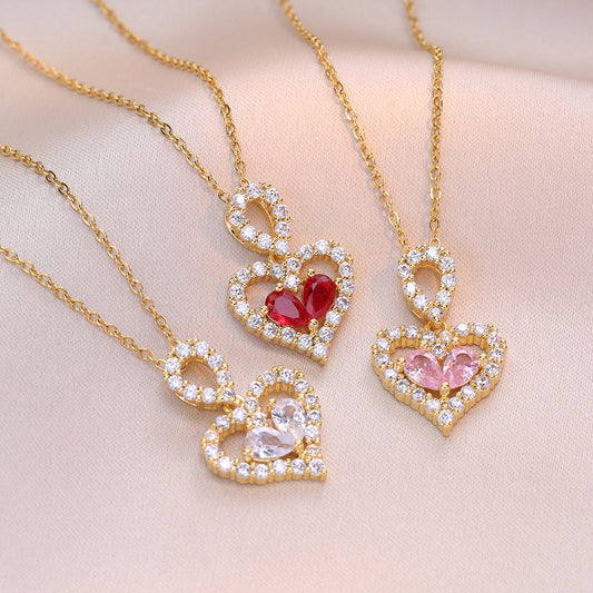 Crystal Heart Pendant Necklace