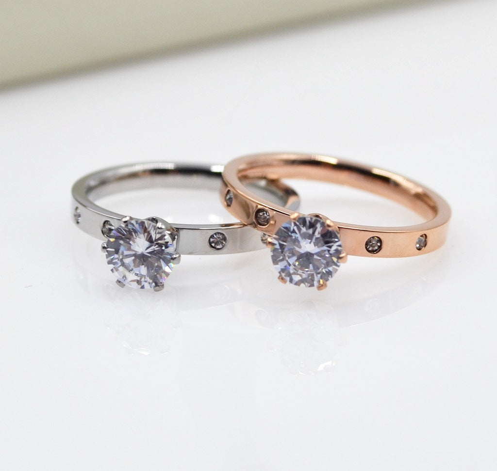 Diamond Rose Gold and Silver Rings