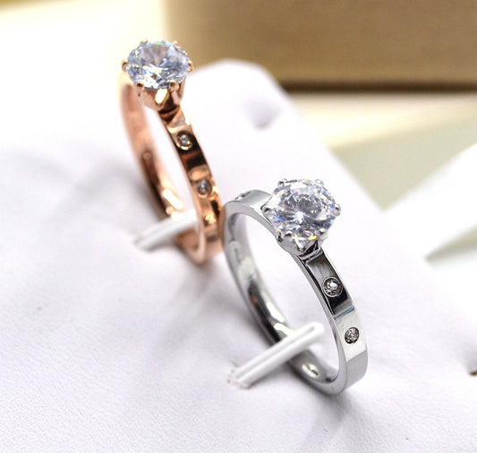 Diamond Rose Gold and Silver Rings