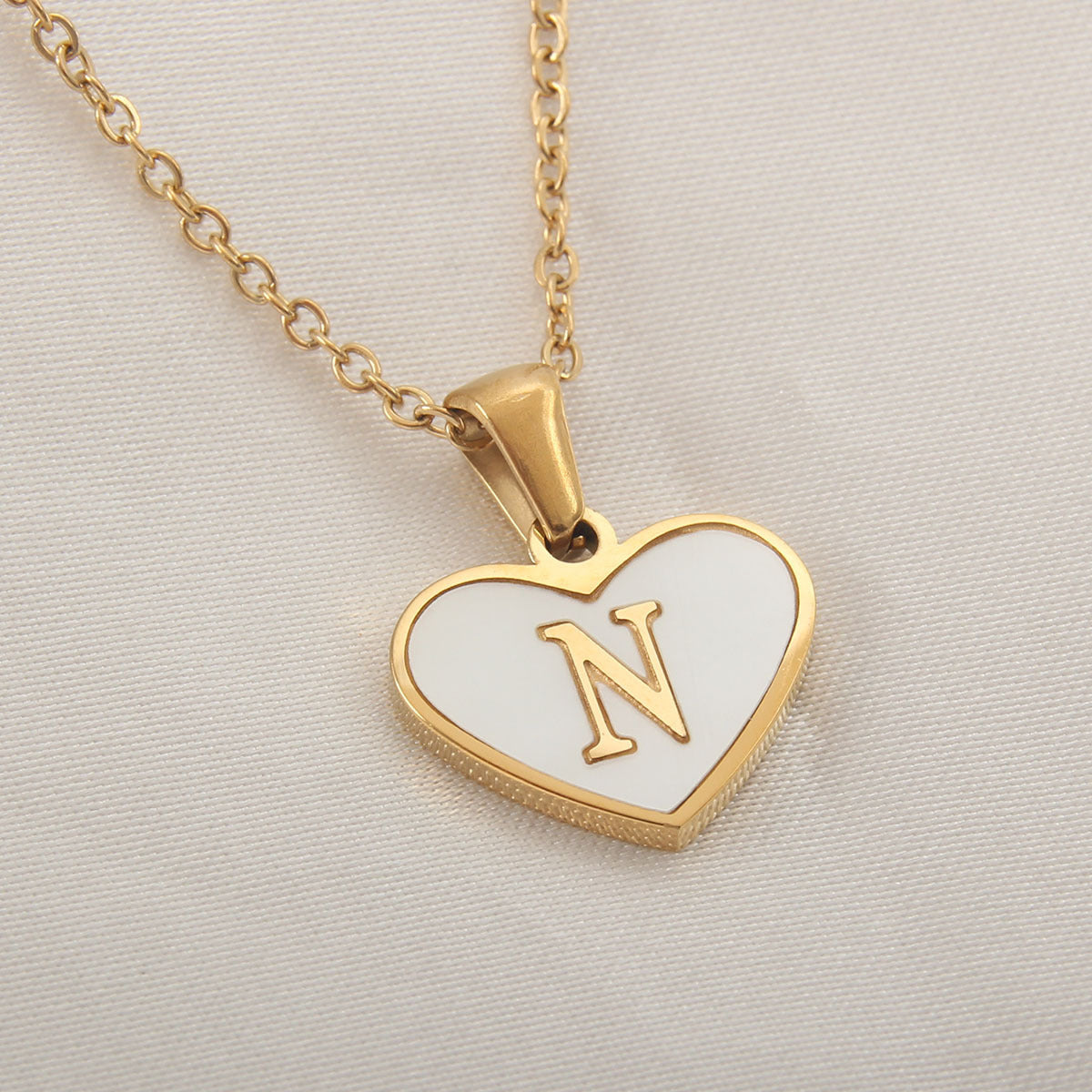 Heart Shaped Initial Necklace