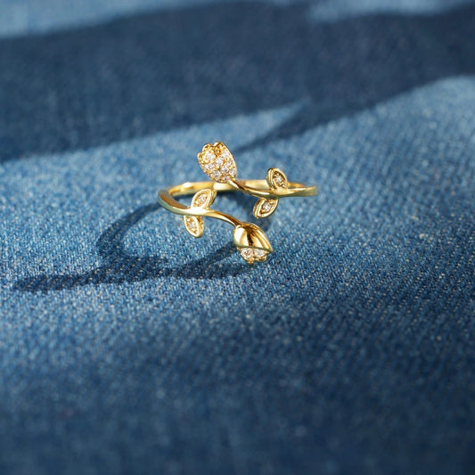 Gold Plated Flower Ring