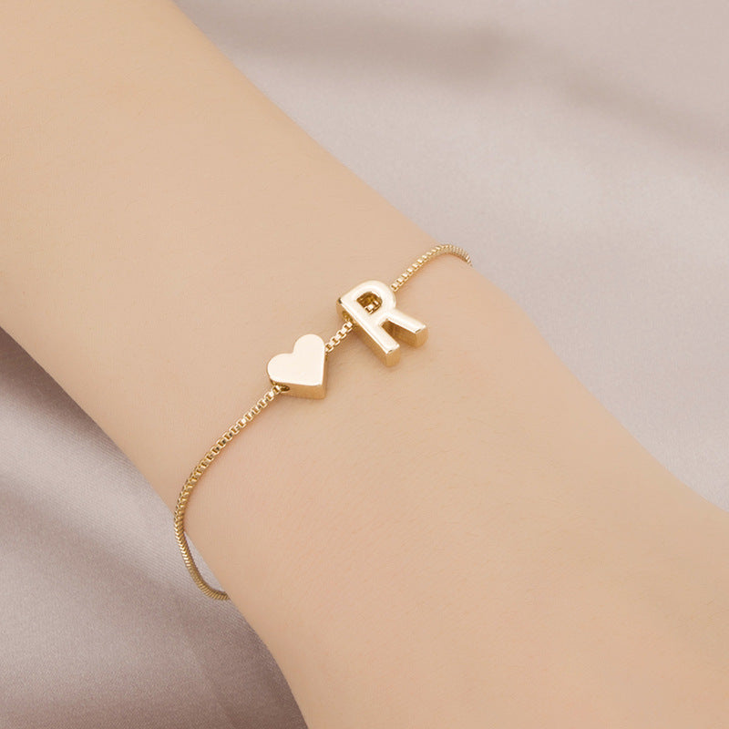 Adjustable Initial Letter Bracelet