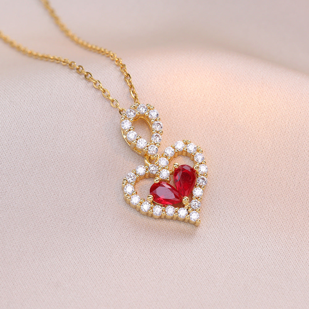 Crystal Heart Pendant Necklace
