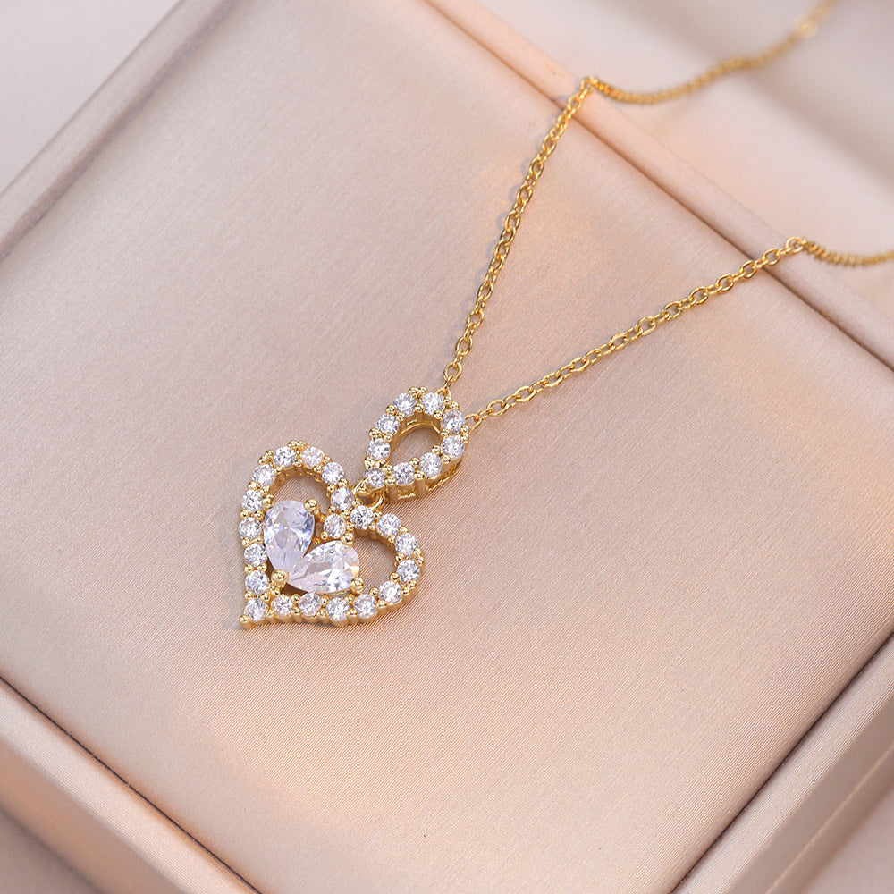 Crystal Heart Pendant Necklace
