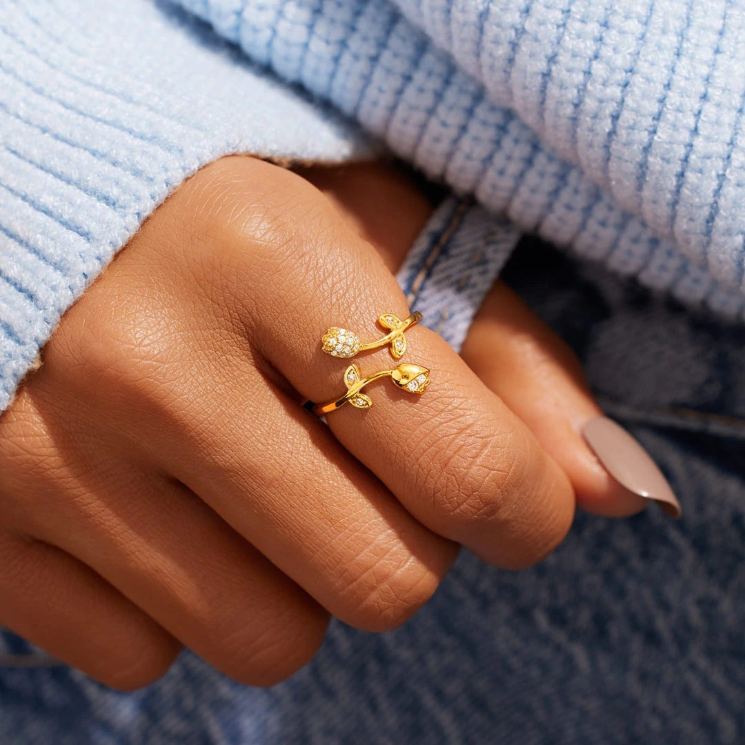 Gold Plated Flower Ring
